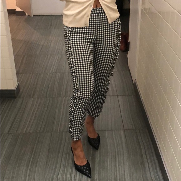 Zara gingham ruffle detailed pants - Picture 4 of 5